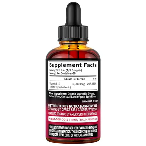 Nutraharmony Organic Mullein Drops & Vitamin B12 Drops