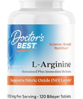 Doctor'S Best Sustained Plus Immediate Release Larginine Nongmo Vegan Gluten & Soy 500 Mg Tablet 120 Count