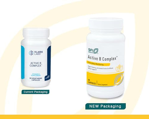 Klaire Labs Sfi Health Active B Complex - Methylated Vitamin B Complex With Methyl Folate B12 B6 And More - Support Healthy Energy Brain Liver & Nerve Function (60 Capsules)