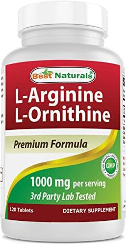 Best Naturals Larginine Lornithine 1000Mg Per Serving 120 Tablets Nongmo & Gluten (120 Count (Pack Of 1))