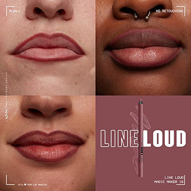 Nyx Professional Makeup line Loud Lip Liner Longwear And Pigmented Lip Pencil With Jojoba Oil & Vitamin E - Magic Maker (Midtone Bright Orange)