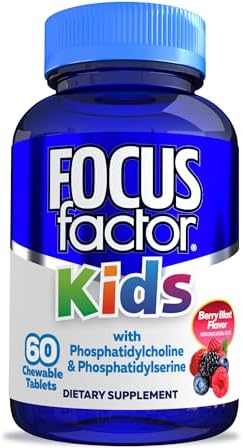 Focus Factor Kids Complete Daily Chewable Vitamins: Multivitamin and Neuro Nutrient (Brain Function) w/Vitamin B12 C D360 Count