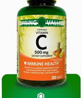 Vitamin C 500mg Tropical Fruit Flavor 200 Count Tablets Chewable Vitamin C Dietary Supplement + 7 Day Pill Organizer Included (Pack of 2)