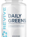 Revive Md Daily Greens Supplement For Men & Women - Superfood & Antioxidant Blend With Digestive Enzymes Prebiotics & Probiotics For Immune Support Digestive & Gut Health - 180 Capsules