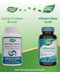 Nature'S Way Mega-Dha Premium Fish Oil Supports Eye And Brain Function Omega-3 Epa Dha Omega 3 Supplement 2000 Mg Fish Oil Per 2-Softgel Serving 60 Softgels (Packaging May Vary)