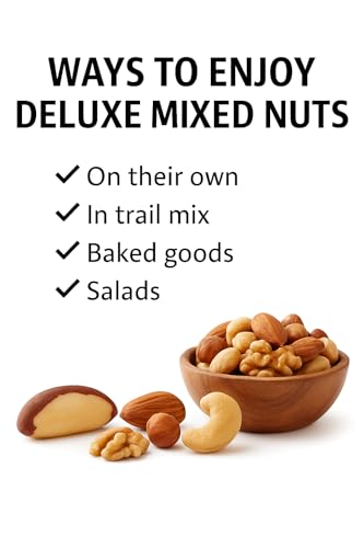 Foods Alive Organic Deluxe Mixed Nuts, 8oz, Kosher Blend of Premium Organic Cashews, Almonds, Walnuts, Pecans, Brazil Nuts