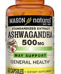 Mason Natural Ashwagandha 500 Mg Adaptogen For Stress & Energy Support Herbal Supplement 60 Day Supply