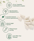 Micro Ingredients Methylated Bariatric Multivitamin With 45Mg Iron For Women & Men 240 Veggie Capsules 23-In-1 Essential Vitamins With D3 K2 Zinc & More No Fillers Non-Gmo