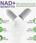 Nad Supplement, Nad+ Nicotinamide Riboside Resveratrol 900Mg, Dietary Supplement For Healthy Cellular Function, Nad+ Fuels Cellular Defense And Cctivates Anti-Aging Genes 80 Capsules