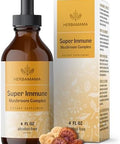 Herbamama Super Immune Mushroom Supplement - Vegan 8-Mushroom Complex Blend With Reishi Lion'S Mane Cordyceps & Chaga Extract - Non-Gmo Alcohol- Sugar- Immunity Drops 56-Day Supply