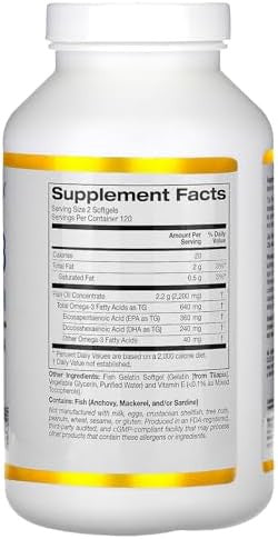 California Gold Nutrition Omega3 Premium Fish Oil By California Gold Nutrition Concentrated Formula With Epa & Dha Support For Optimal Lipid Profile Gluten 100 Fish Gelatin Softgels 2 Pack