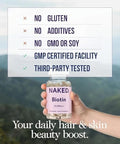 NAKED Biotin 10000mcg Max Strength Vitamin B7 Supplement for Healthy Hair Skin and Nails Support NonGMO GlutenFree Vegan Supports Keratin Production 120 Capsules