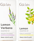 Gya Labs Lemon Verbena Essential Oil For Diffuser & Lemon Essential Oil For Diffuser Set - Aromatherapy Grade Essential Oils Set - 2X0.34 Fl Oz - Gya Labs