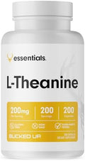 Bucked Up L-Theanine 200Mg Capsules Gluten- Non-Gmo Third-Party Tested Premium Theanine Amino Acid Supplement For Daily Support - 200 Servings (200 Capsules)