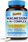 Iron Complex Supplement 60 Capsules and 6 in 1 Magnesium Complex Supplement 120 Capsules NonGMO Gluten