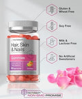 Horbaach Hair Skin and Nails Gummies 100 Count with Biotin Fruit Flavored Vitamins NonGMO Gluten Free Supplement
