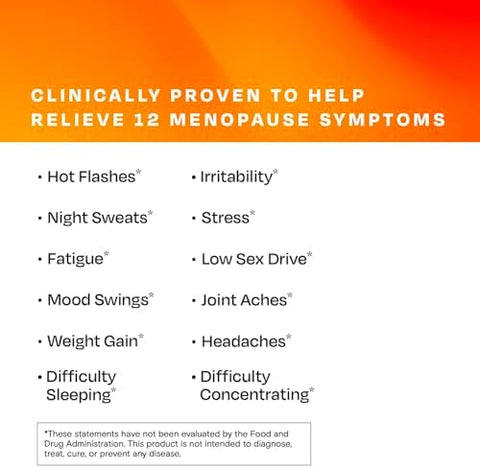 Amberen Menopause Supplement For Women 120 Capsules Clinically Proven Helps Support Hormone Balance Helps Relieve 12 Menopause Symptoms: Hot Flashes Night Sweats Mood Swings And More
