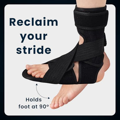 Welnove Afo Foot Drop Brace Adjustable Lightweight Ankle Support Keeps Foot At 90 Dorsiflexion Relieves Drop Foot Achilles Tendonitis Ankle Sprain