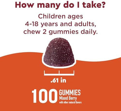 Nature Made Wellblends Immune & Superfood, Elderberry Gummies With Acerola Cherry Extract, Plus Vitamin C + Vitamin D, Immune Support Supplement, 100 Gummy Vitamins