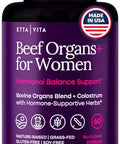 Etta Vita Primal Beef Organ Supplement For Women (Made In Usa) Boosted W Shatavari Maca Ashwagandha And Chasteberry - Grass Fed Uterus Ovary Liver Kidney Heart Bone Matrix Gotu Kola And Queen Colostrum