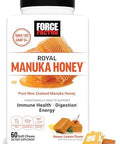 Force Factor Royal Manuka Honey Pure Zealand Manuka Support Immune Health Digestion & Energy Mgo 130 Umf 5+ Sustainably Sourced Honeylemon 60 Soft Chews