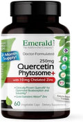 Emerald Labs Quercetin Phytosome Plus - Vegan Antioxidant & Immune Support Supplement - Contains Quercetin & Zinc - 60 Vegetable Capsules (60-Day Supply)