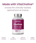 Mother'S Promise Prenatal Choline Supplements 550Mg | 120 Capsules | Supports Baby S Brain Development & Cognitive Function During Pregnancy & Nursing | Ultra Pure Natal Vitacholine Vegan Choline Bitartrate For Women
