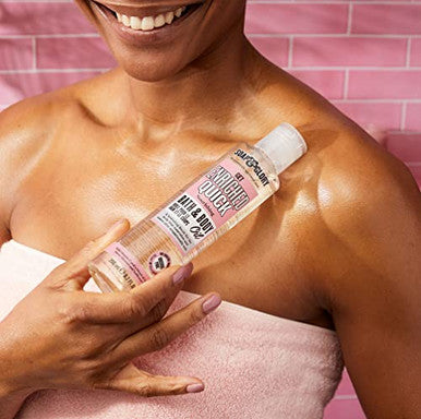Soap & Glory Original Pink Get Enriched Quick Nourishing Bath & Body Oil - Skin Moisturizer With Argan Oil Vitamin E & Almond Oil - Rose & Bergamot Scented Body Oil For Dry Skin (200 Ml)