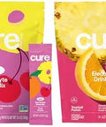 Cure Hydration Family Bundle Plantbased Electrolyte Drink Mix No Added Sugar Coconut Water Fsahsa Nongmo Vegan & Gluten 14Pack Each: Fruit Punch (Kids) & Tropical Punch