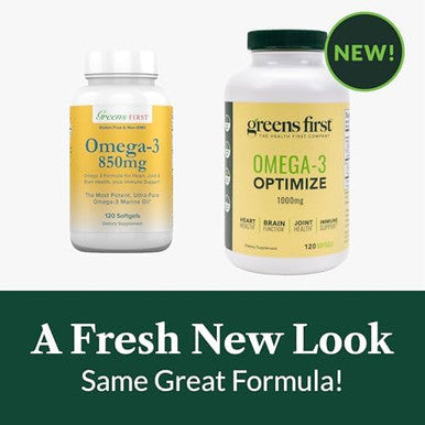 Greens First Omega3 Optimize Daily Supplement Ultrapure Potent Marine Oil For Heart Brain & Joint Health High Epa/Dha Immune Support 850Mg (120 Softgels)