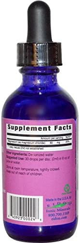 Eidon Liquid Magnesium Concentrate Supports Muscle Relaxation Ionic Bioavailable AllNatural Vegan Gluten No Additives or Preservatives Magnesium Liquid 2 Ounce Bottle
