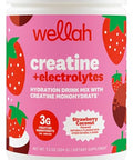 Wellah Creatine Electrolytes Powder (Strawberry Coconut) 30 Servings - Hydration Drink Mix With 3G Of Creatine Monohydrate