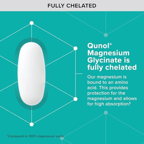 Qunol Magnesium Glycinate 300mg 100% Glycinate Chelated Magnesium Supplement 150ct Tablets