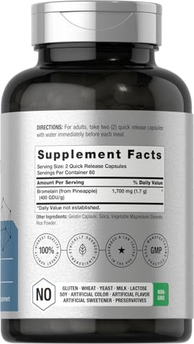 Horbaach Bromelain 120 Capsules 1700 Mg