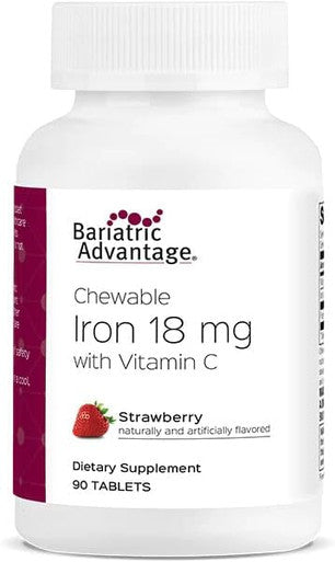 Bariatric Advantage Iron 18 Mg With Vitamin C Chewable Strawberry 90 Tablets