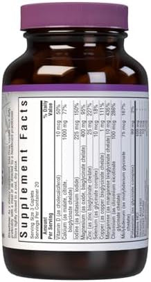 Bluebonnet Nutrition High Potency Chelated Multiminerals (Iron) Albion Chelated Minerals Soy Gluten Nongmo Kosher Dairy 120 Caplets 40 Servings