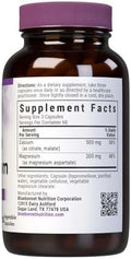 Bluebonnet Nutrition Calcium & Magnesium Bone Health Soy Gluten Nongmo Vegan Kosher Parve 180 Vegetable Capsules 60 Servings