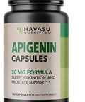 Apigenin Capsules 50Mg 120 Count Vegan Nongmo Sleep & Cognitive Support Supplement Chamomile Flavonoid For Relaxation Prostate Health Melatonin Liposomal Formula For Enhanced Absorption