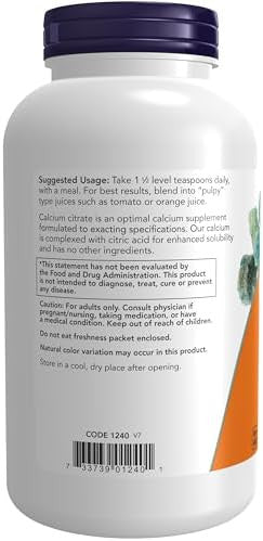 Now Foods Supplements Calcium Citrate Powder Highly Bioavailable Calcium Supports Bone Health 8Ounce