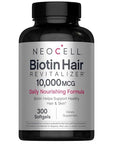 Neocell Biotin Hair Revitalizer 10000Mcg 300 Softgels Daily Nourishing Formula For Women And Men Hair Skin And Nails Supplement