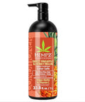 Hempz Biotin Conditioner - Triple Moisture Fresh Citrus - Peach & Grapefruit - For Growth & Strengthening Of Dry Damaged And Color Treated Hair Hydrating Softening Moisturizing - 33.8 Fl Oz