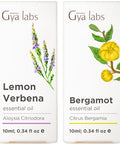 Gya Labs Lemon Verbena Essential Oil For Diffuser & Bergamot Oil For Hair Set - Aromatherapy Grade Essential Oils Set - 2X0.34 Fl Oz - Gya Labs