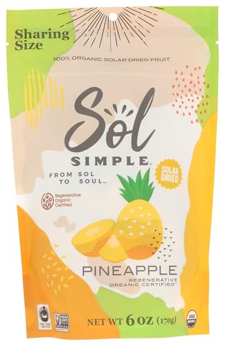 Sol Simple Dried Pineapple, 6 Ounce