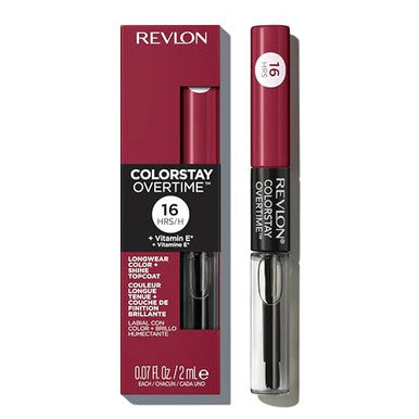 Revlon Liquid Lipstick With Clear Lip Gloss Colorstay Overtime Lipcolor Dual Ended With Vitamin E 280 Stay Currant 0.07 Fl Oz
