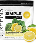 Clean Simple Eats Super Greens Powder Naturally Flavored Greens Powder With Chlorella Spirulina Superfoods & Prebiotic Fiber No Artificial Ingredients Gluten Tropical Greens Flavor 30 Srvg