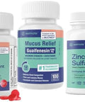 Welmate Ultimate Cold & Allergy Relief Bundle: Maximum Strength Guaifenesin 1200 Mg Mucus Relief (100 Tablets) Phenylephrine Hcl 10 Mg Nasal Decongestant (200 Tablets) & Zinc Sulfate 220Mg