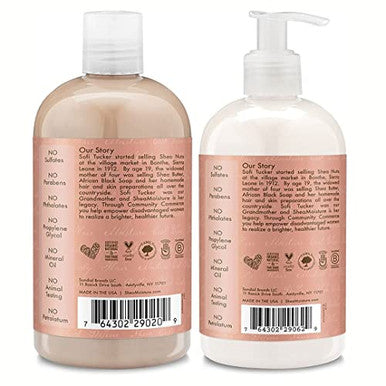 Shea Moisture Shampoo And Conditioner Set Coconut & Hibiscus Curl & Shine Curly Hair Products With Coconut Oil Vitamin E & Neem Oil Provides Frizz Control 13 Fl Oz Ea