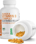 Bronson Super B Vitamin B Complex Sustained Slow Release (Vitamin B1, B2, B3, B6, B9 - Folic Acid, B12) Contains All B Vitamins 60 Tablets