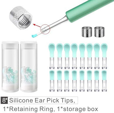 Bebird Tips Ear 16 Pieces Waterproof Silicone Ear Spoon For Ear Wax Removal Endoscope Bebird Original Ear Cleaner Tips For C3/C3 Pro/M9 Pro/X11 Pro/K10/X17 Pro/T5
