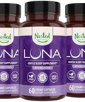 Nested Naturals Luna Herbal Sleep Supplement With Melatonin Valerian Root Chamomile 180 Vegan Capsules (3Pack) 60 Capsules Per Bottle
